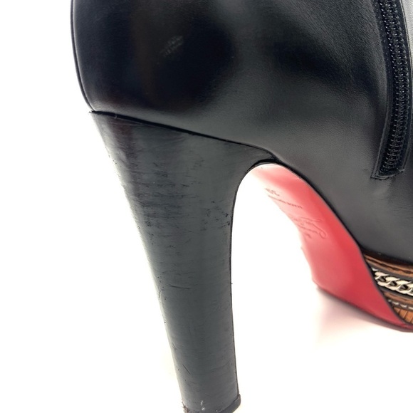 Christian Louboutin Black Smooth Leather Ankle Booties size 9 - Picture 13 of 15